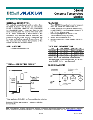 DS9108 Datasheet PDF Maxim Integrated