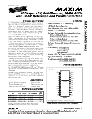 MAX1090 Datasheet PDF Maxim Integrated