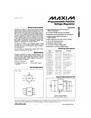 ICL7663C/D Datasheet PDF Maxim Integrated