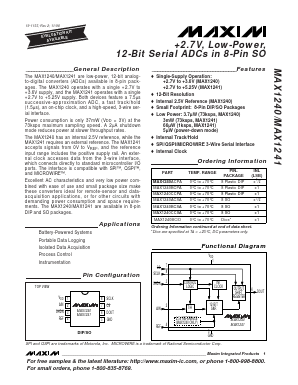 MAX1240BC Datasheet PDF Maxim Integrated