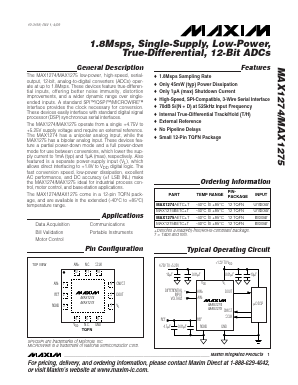 MAX1275 Datasheet PDF Maxim Integrated