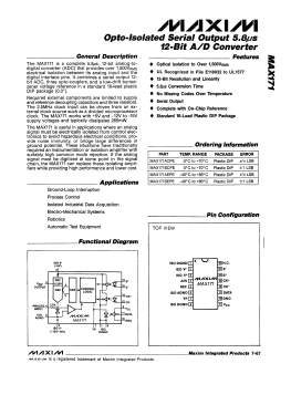 MAX171 Datasheet PDF Maxim Integrated