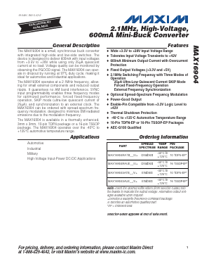 MAX16904SAUE_/V+ Datasheet PDF Maxim Integrated