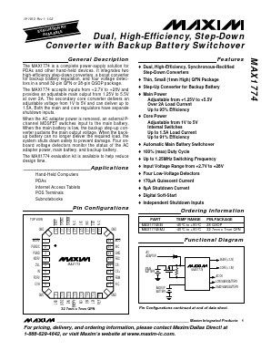 MAX1774 Datasheet PDF Maxim Integrated