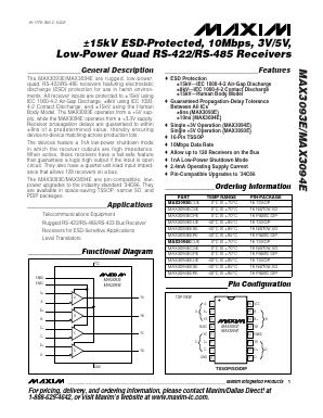 MAX3093ECSE Datasheet PDF Maxim Integrated