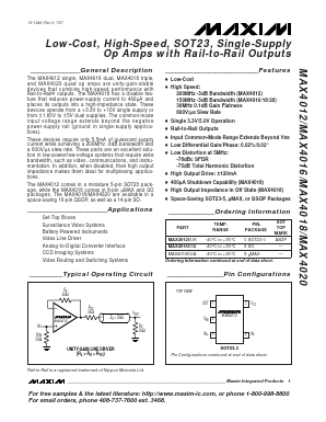 MAX4016EUA Datasheet PDF Maxim Integrated