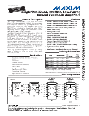 MAX4112 Datasheet PDF Maxim Integrated