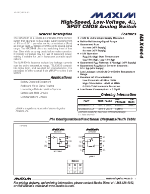 MAX4644EUA-T Datasheet PDF Maxim Integrated