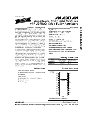 MAX498 Datasheet PDF Maxim Integrated