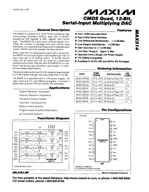 MAX514 Datasheet PDF Maxim Integrated