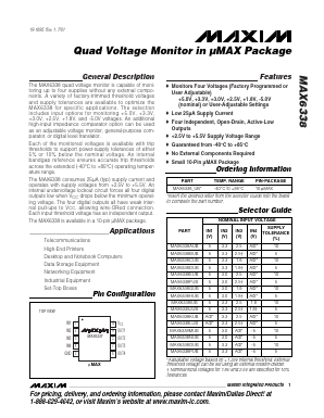 MAX6338FUB Datasheet PDF Maxim Integrated