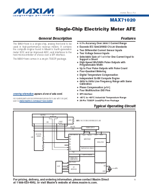 MAX71020AEUI-R Datasheet PDF Maxim Integrated