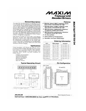 MAX7234 Datasheet PDF Maxim Integrated