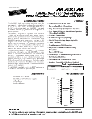 MAX8529 Datasheet PDF Maxim Integrated