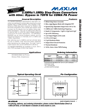 MAX8582ETB Datasheet PDF Maxim Integrated