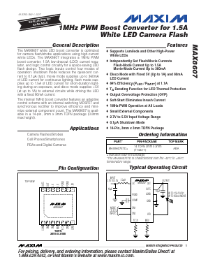 MAX8607 Datasheet PDF Maxim Integrated