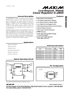 MAX8860EUA30 Datasheet PDF Maxim Integrated
