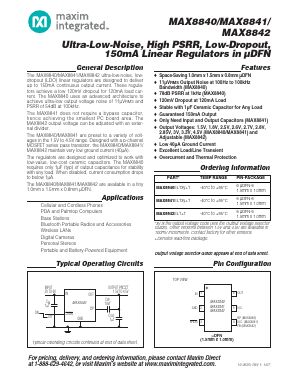 MAX8841ELT25+T Datasheet PDF Maxim Integrated