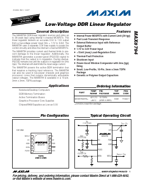 MAX8794ETB+ Datasheet PDF Maxim Integrated