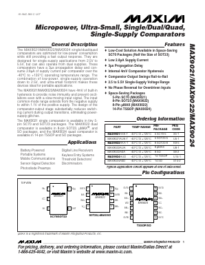 MAX9021 Datasheet PDF Maxim Integrated
