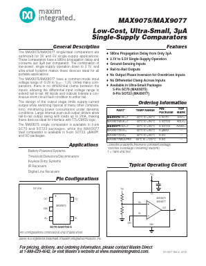 MAX9075EUK+T Datasheet PDF Maxim Integrated
