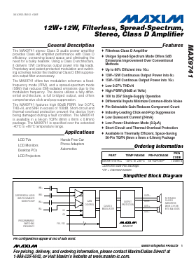 MAX9741ETN Datasheet PDF Maxim Integrated