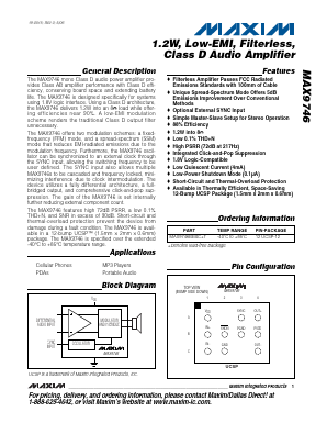 MAX9746 Datasheet PDF Maxim Integrated