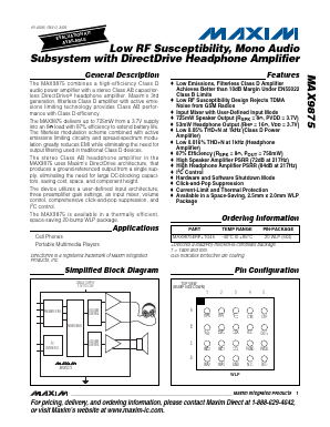 MAX9875 Datasheet PDF Maxim Integrated