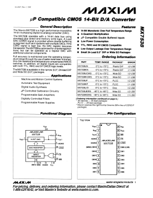 MX7538AQ Datasheet PDF Maxim Integrated