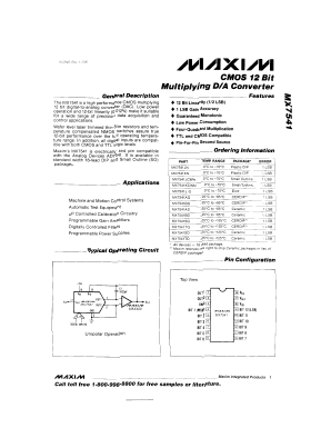 MX7541TD Datasheet PDF Maxim Integrated