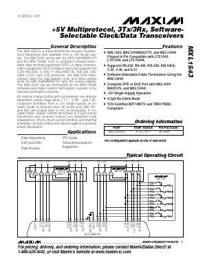 MXL1543 Datasheet PDF Maxim Integrated