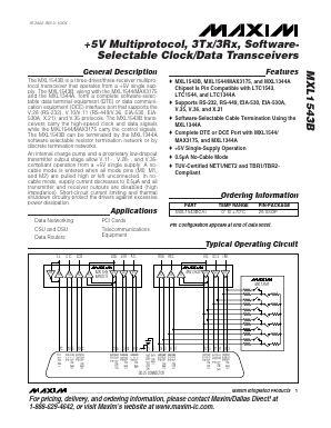 MXL1543B Datasheet PDF Maxim Integrated