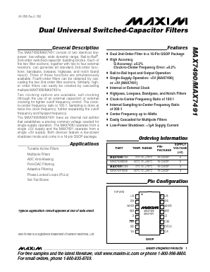 MAX7490EEE Datasheet PDF Maxim Integrated