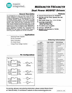 MAX627 Datasheet PDF Maxim Integrated