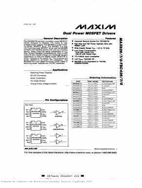 TSC428CPA Datasheet PDF Maxim Integrated