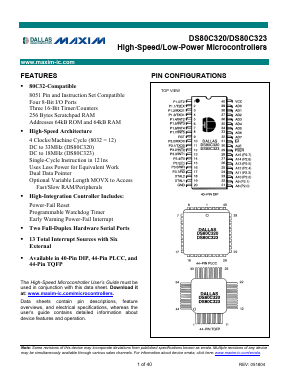 DS80C320-ECG Datasheet PDF Maxim Integrated