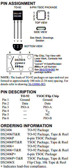 DS2406P Datasheet PDF Maxim Integrated