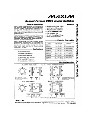 DG381BK Datasheet PDF Maxim Integrated