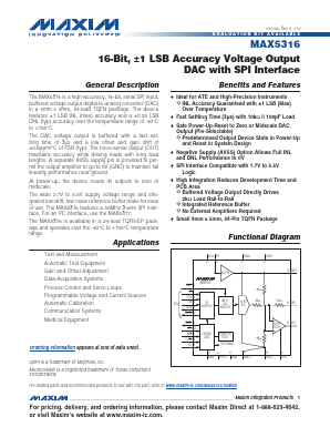 MAX5316 Datasheet PDF Maxim Integrated