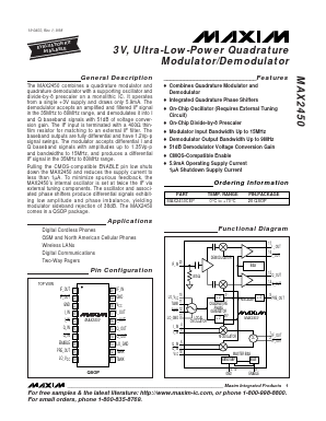 MAX2450 Datasheet PDF Maxim Integrated