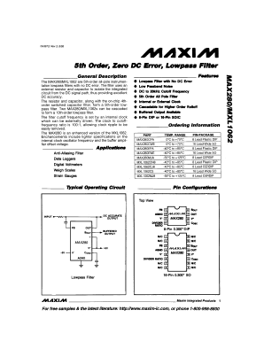 MXL1062CN8 Datasheet PDF Maxim Integrated