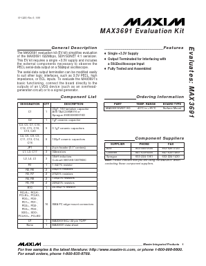 MAX3691EVKIT Datasheet PDF Maxim Integrated