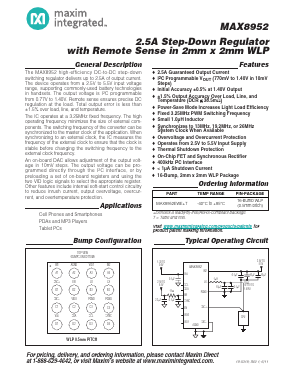 MAX8952EWE-T Datasheet PDF Maxim Integrated