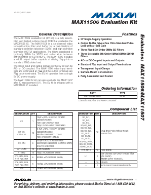 MAX11506EVKIT Datasheet PDF Maxim Integrated