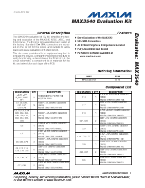 MAX3540EVKIT Datasheet PDF Maxim Integrated