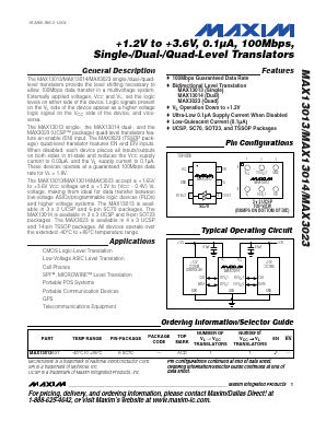 MAX13014EKA-T Datasheet PDF Maxim Integrated