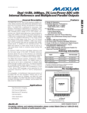 MAX1185 Datasheet PDF Maxim Integrated