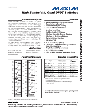 MAX4761AETX+T Datasheet PDF Maxim Integrated