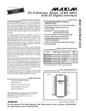 MAX1202BCAP Datasheet PDF Maxim Integrated