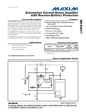 MAX9937AXK-T Datasheet PDF Maxim Integrated